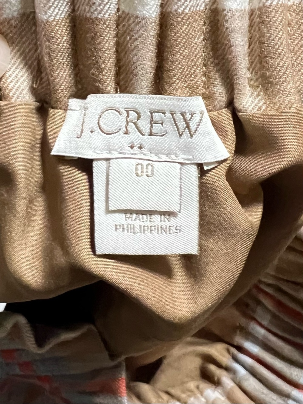 J. Crew Wool Blend Plaid Sidewalk Mini Skirt in Brown and Cream Preppy Casual - Picture 7 of 9
